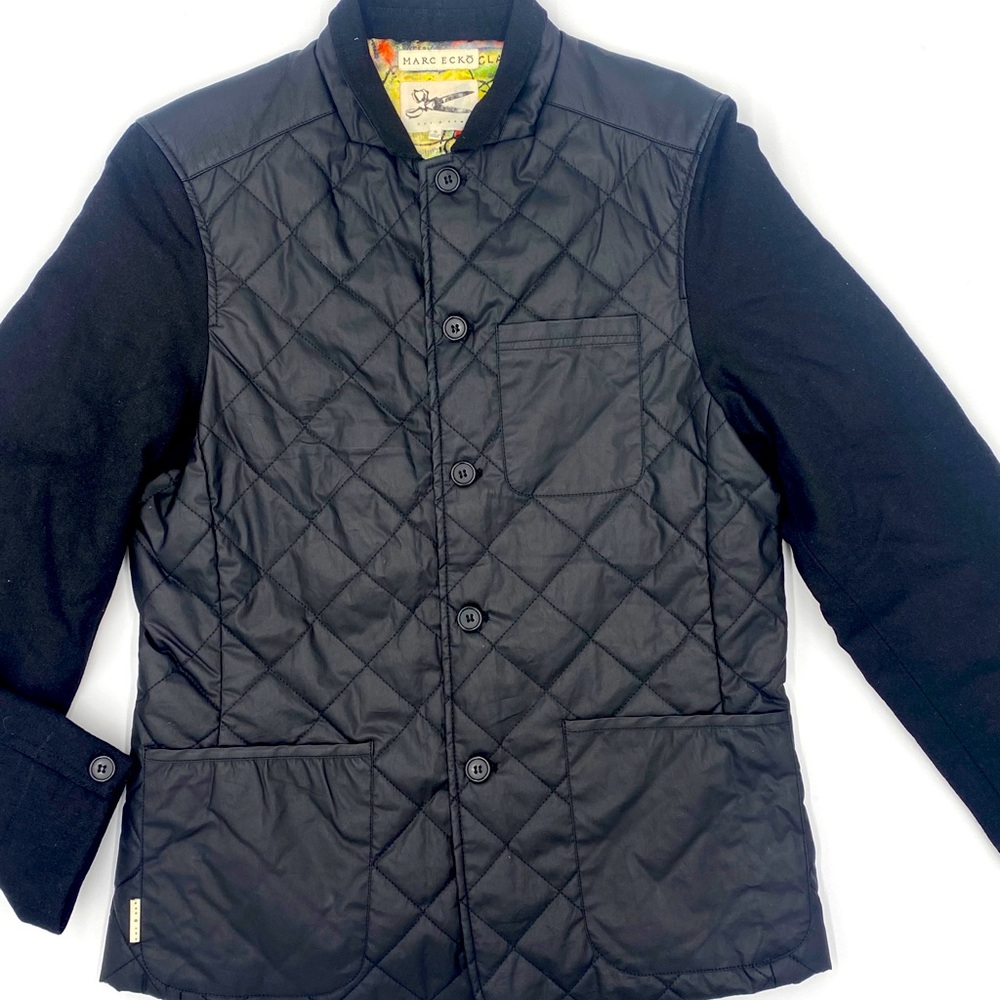 Marc Ecko Cut & Sew Black Quilted Jacket • Medium